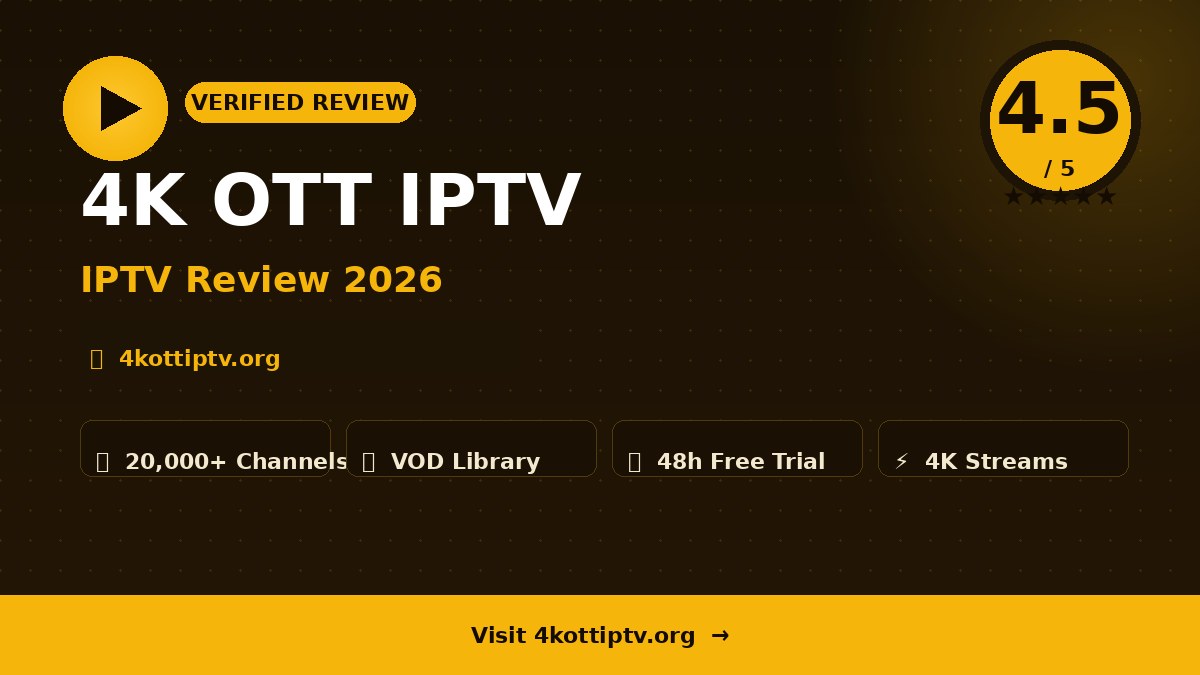 4K OTT IPTV Review 2026