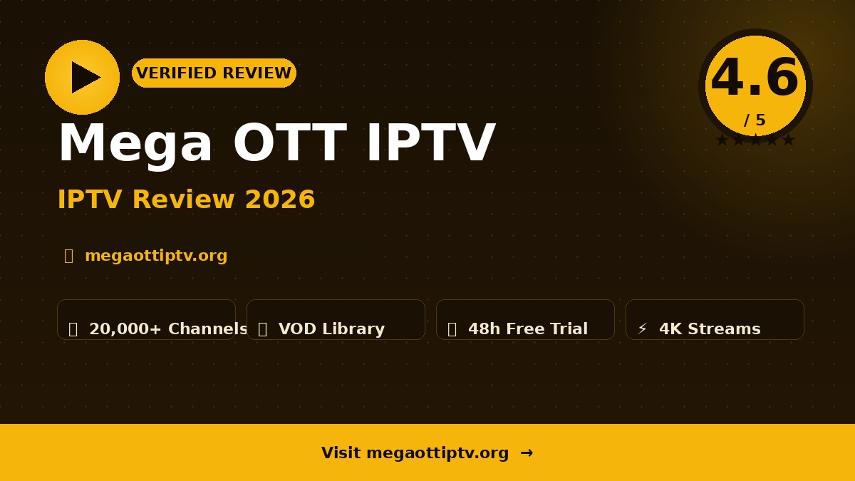 Mega OTT IPTV Review 2026