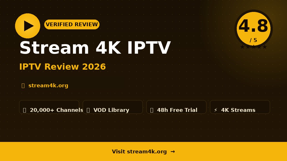 Stream 4K IPTV Review 2026